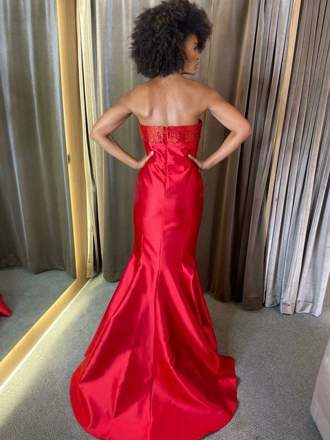 VESTIDO VERMELHO SEREIA PALA BORDADA na internet