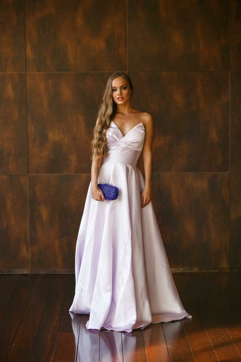 VESTIDO LILAS ALFAIATARIA