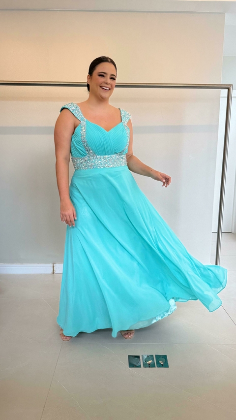 VESTIDO TIFANY COM BORDADO NA CINTURA