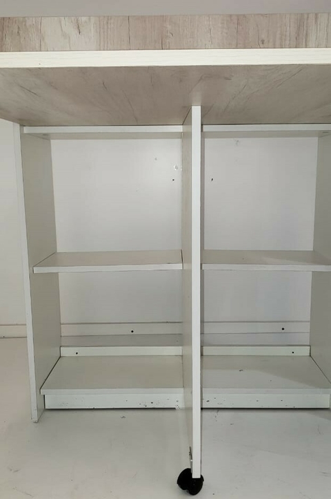 Mesa Plegable con Cajon y Estantes Art Sku 1435 - Mueblin Hogar