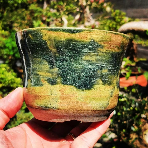 Vaso cerâmico FujiPot alta queima esmaltado A8x11Cm
