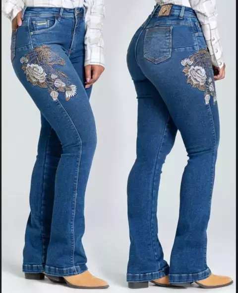 CALÇA BUPHALLOS BOOT CUT FEMININA CAVALO BORDADO -cod:16361