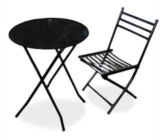 Juego de 4 sillas y 1 mesa plegables de caño Juego de 4 sillas y 1 mesa plegables de caño