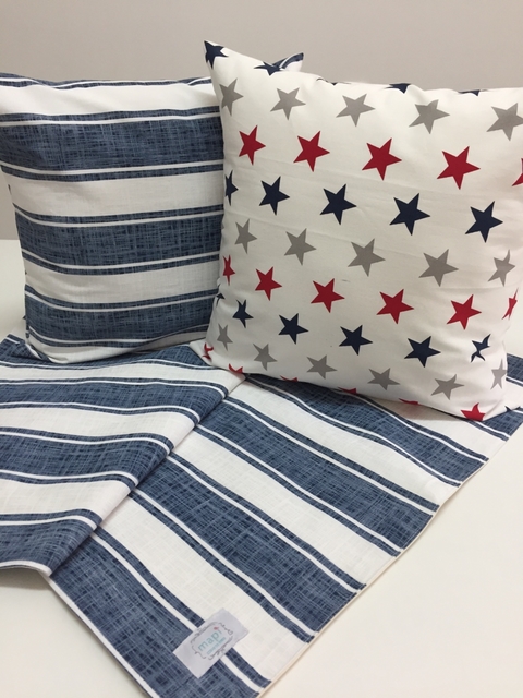 KIT RAYAS AZULES Y ESTRELLAS ROJO, AZUL Y GRIS