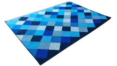 Tapete Azul Geométrico Sala e Quarto - comprar online