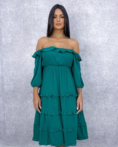 Vestido Angélica - Verde Amazônia