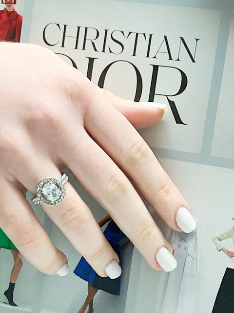 Anillo plateado de acero quirurgico y strass ALISHA