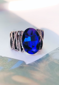 Anillo piedra azul ERIN - comprar online
