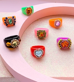 Anillo de colores y strass GINA - comprar online