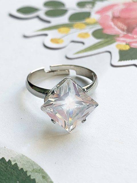 Anillo de acero quirurgico y strass MARIAH