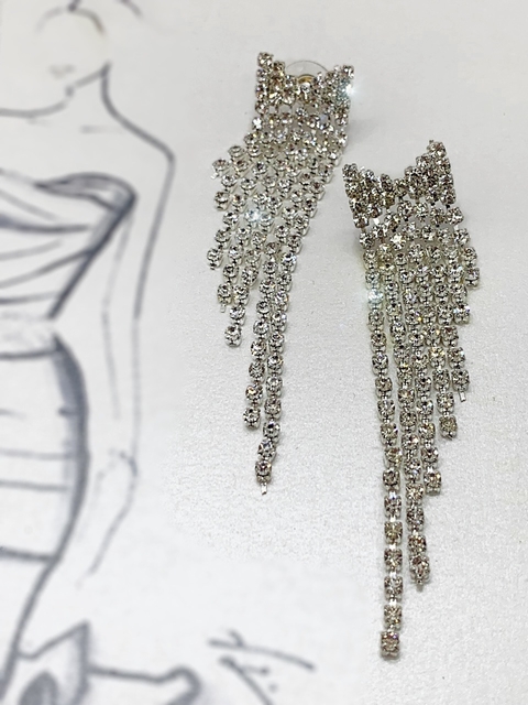 Aros flecos de strass CHELSEA