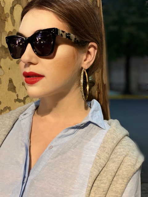 Argollas doradas de strass FRANCESCA - comprar online