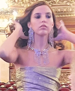 Imagen de Collar dorado flecos de strass BRUNELLA