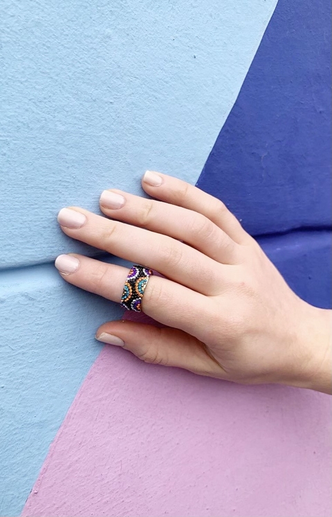 Anillo multicolor de strass ASHLEY