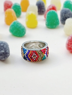 Anillo multicolor de strass ROXANNE