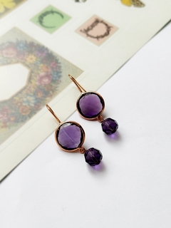 Aros ágata violetas HILARIA en internet