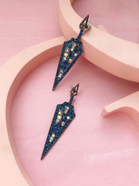 Aros de cristales azules y strass OLIVE