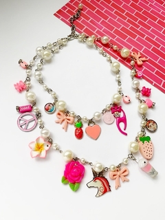 Collares con dijes rosas ERIN - comprar online