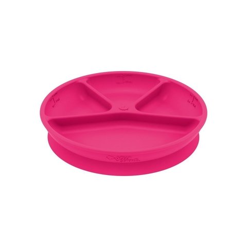 PLATO DE SILICONA DE APRENDIZAJE ROSA CON SUCCIÓN + PROTECCION + IPLAY