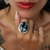 Anel Obsidiana Floco de Neve - comprar online