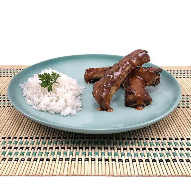 Costelinha ao Molho Barbecue com Arroz Integral (300g) Costelinha ao Molho Barbecue com Arroz Integral (300g)