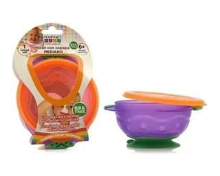Bowl Plato Con Sopapa Mediano Con Tapa Bebes Baby Innovation