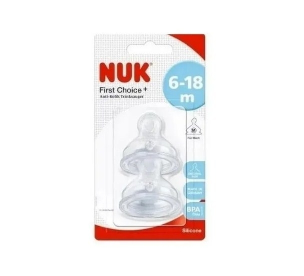 Set de 2 Tetinas Para Mamadera Nuk First Choise 6 a 18 meses Flujo M Set de 2 Tetinas Para Mamadera Nuk First Choise 6 a 18 meses Flujo M