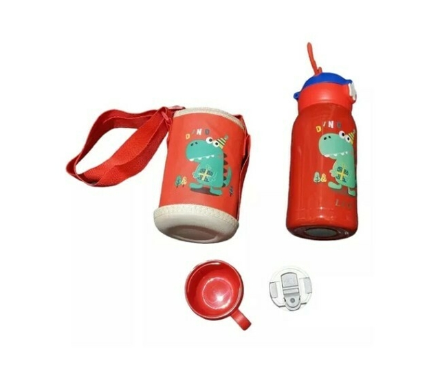 Botella Termo Infantil Acero 500ml 2 En 1 Sorbete Vaso Funda Botella Termo Infantil Acero 500ml 2 En 1 Sorbete Vaso Funda