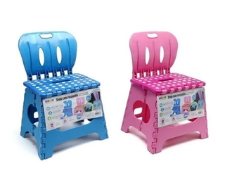 Banquito Step Plegable C/ Respaldo Transportable Hasta 100kg
