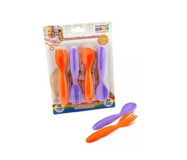 Set De 6 Pares De Cubiertos Cucharas Y Tenedores Para Bebes Set De 6 Pares De Cubiertos Cucharas Y Tenedores Para Bebes