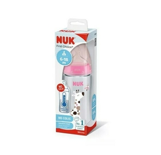 Mamadera Nuk First Choice 300ml Con Control De Temperatura! Jirafa