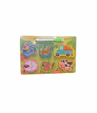 Juego de Encastre De Madera con pizarra Rompecabezas