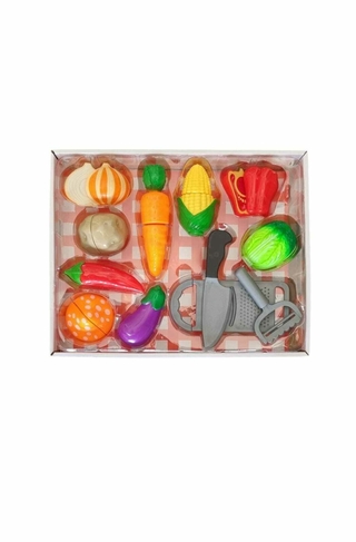 Juego cocina Bandeja Tabla de Frutas Con Velcro Y Cuchillo