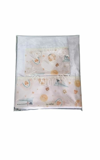 Sabanas Cuna Funcional 3 Piezas Las Floritas Colchon140x90cm