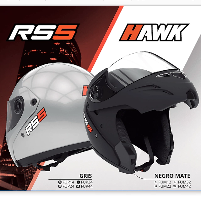 Casco de moto Hawk RS5 Rebatible Casco de moto Hawk RS5 Rebatible