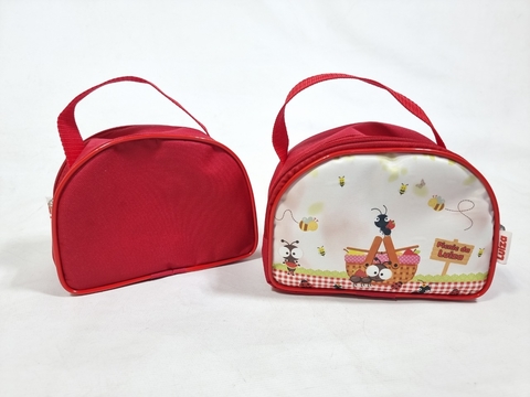 Necessaire meia lua no tema Picnic para lembrancinhas