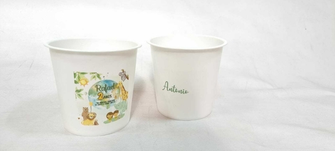 Balde de pipoca lembrancinha no tema Safari