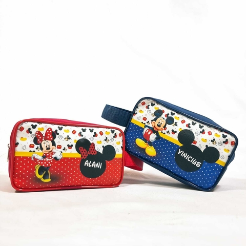 Nécessaire Estojo no tema Mickey e Minnie para lembrancinha