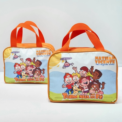 Malinha de viagem P - no tema Turminha da fé para lembrancinha