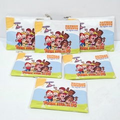 Nécessaire de bolsa no tema Turminha da fé para lembrancinha - Festa das Lembrancinhas