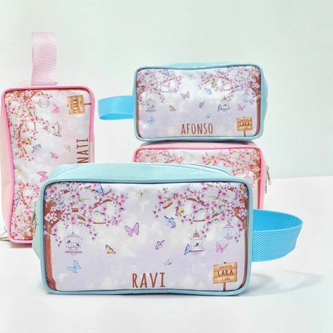 Nécessaire Estojo no tema Jardim para lembrancinha