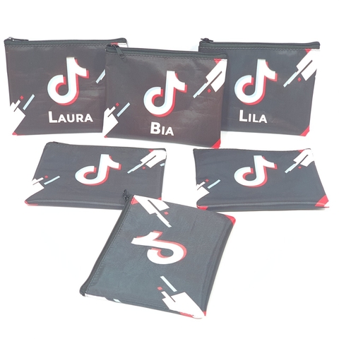 Nécessaire de bolsa no tema Tiktok para lembrancinha