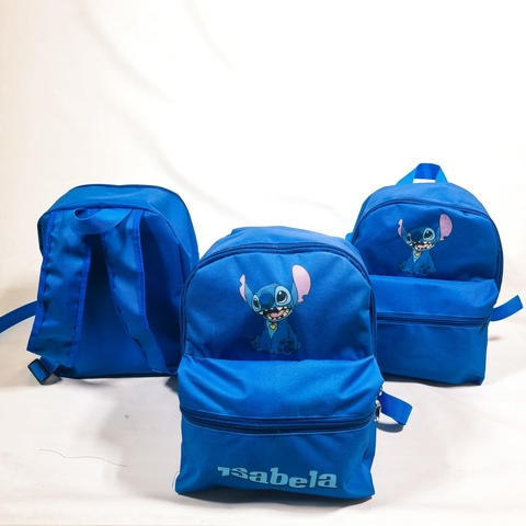 Mochila com bolso no tema Lilo e Stitch para lembrancinha