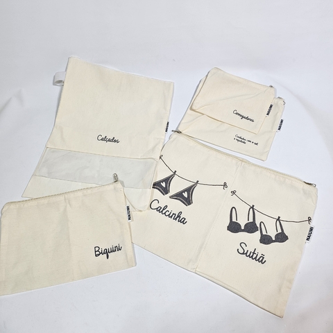 Kit organizador de viagem reduzido personalizado