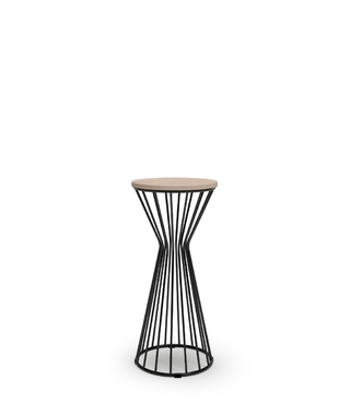 Mesa Lateral Metal e Madeira Carvalho