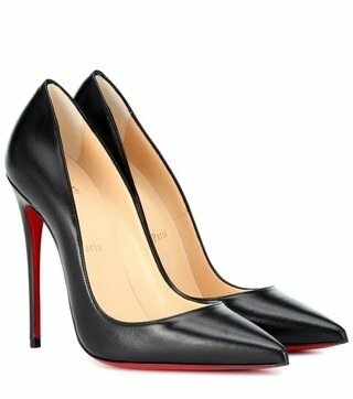 Scarpin Preto Couro Liso Sola Vermelha