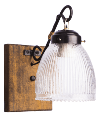 APLIQUE ESTILO CAMPO DE 1 LUZ con rizo de hierro