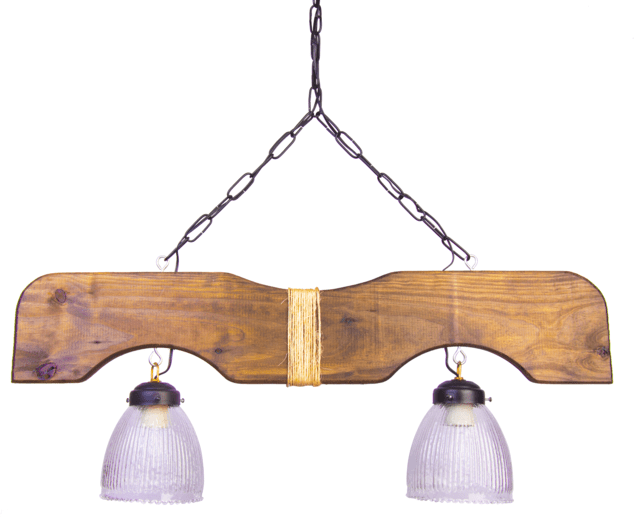 COLGANTE DE MADERA DE 2 LUCES con tulipa de 13cm - comprar online COLGANTE DE MADERA DE 2 LUCES con tulipa de 13cm - comprar online