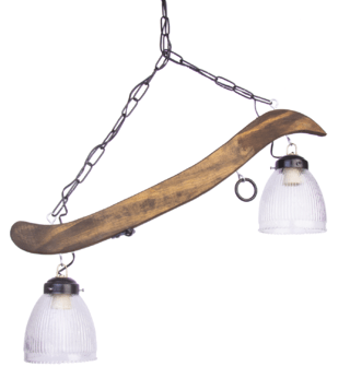 COLGANTE YUGUILLO 2 LUCES con tulipas de 13cm - comprar online