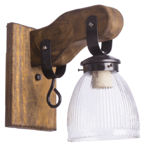 APLIQUE MADERA 1 LUZ con tulipa de 13cm - comprar online